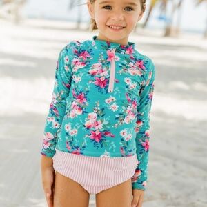 RuffleButts Rash guard 2 piece swimsuit 3T